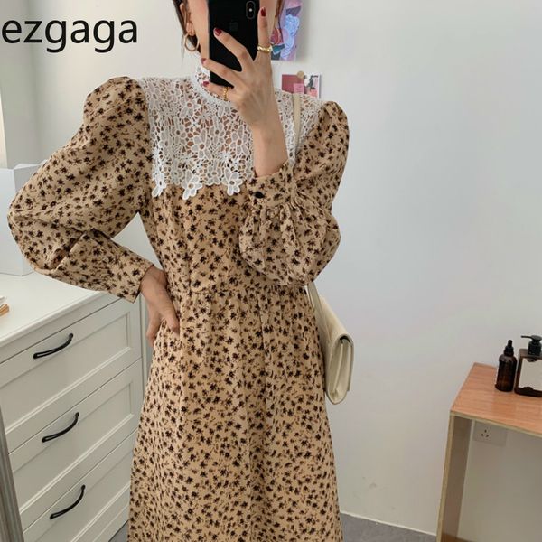 ezgaga dress women vintage long sleeve korean lace stand collar lace patchwork floral printed high waist elegant dress vestidos 210430, Black;gray
ezgaga dress women vintage long sleeve korean lace stand collar lace patchwork floral printed high waist elegant dress vestidos 210430, Black;gray