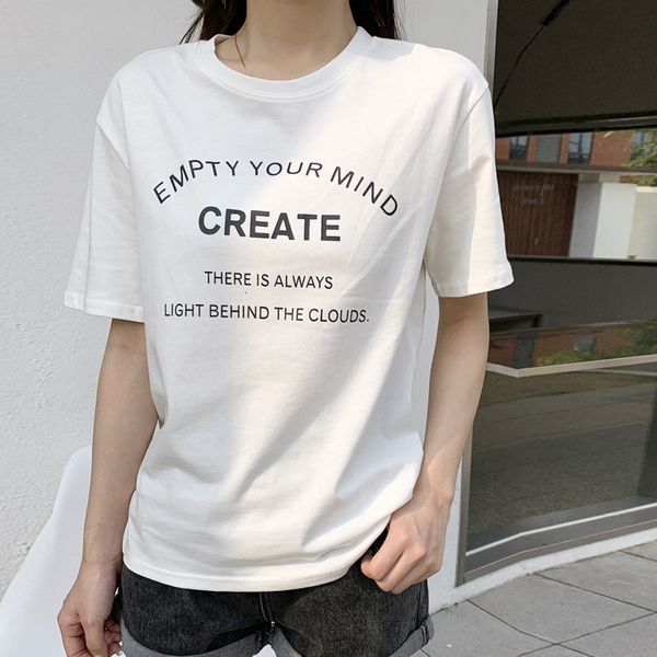 women's t-shirt sumemr letter print women cotton t-shirts o neck short sleeve loose woman oversize fashion casual basic x3b3, White
women's t-shirt sumemr letter print women cotton t-shirts o neck short sleeve loose woman oversize fashion casual basic x3b3, White