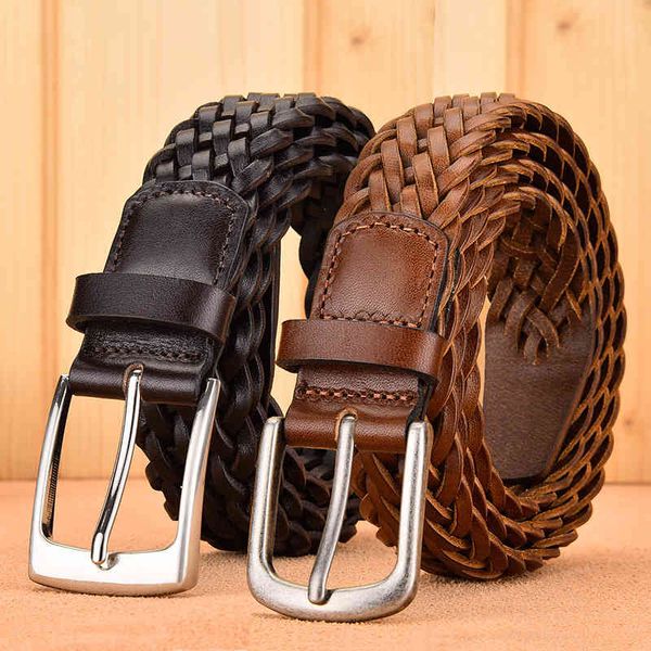 woven belt leisure needle buckle layer cowhide hollow out hand fashion couple personalized student trouser, Black;brown
woven belt leisure needle buckle layer cowhide hollow out hand fashion couple personalized student trouser, Black;brown