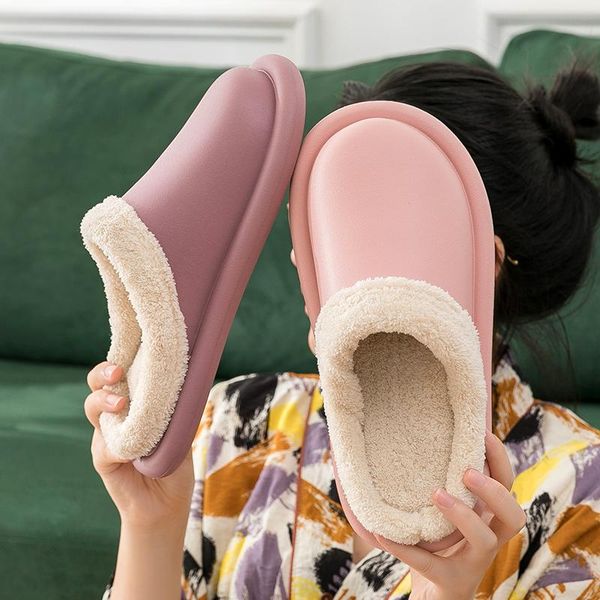 women slippers home winter indoor warm waterproof shoes thick bottom plush leather house cotton, Black
women slippers home winter indoor warm waterproof shoes thick bottom plush leather house cotton, Black
