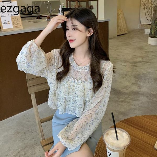 women's blouses & shirts ezgaga women blouse long sleeve floral printed chiffon shirt design autumn thin loose sweet 2021 french gentle, White
women's blouses & shirts ezgaga women blouse long sleeve floral printed chiffon shirt design autumn thin loose sweet 2021 french gentle, White