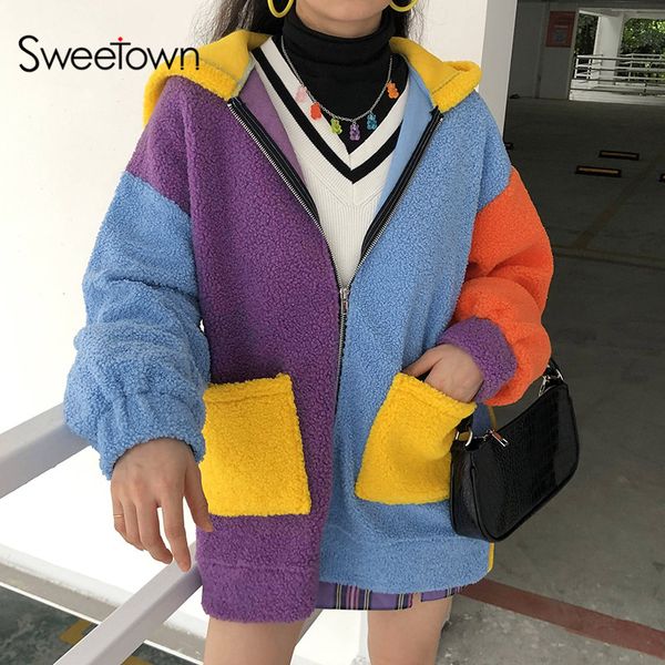 patchwork cute women teddy coat autumn hooded fluzzy plush winter faux fur jacket coat women plus size y2k overcoat, Black;white
patchwork cute women teddy coat autumn hooded fluzzy plush winter faux fur jacket coat women plus size y2k overcoat, Black;white