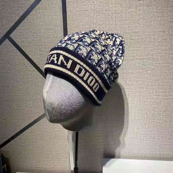 design new knitted in wool hat proof and warm outdoor ear protection, Blue;gray
