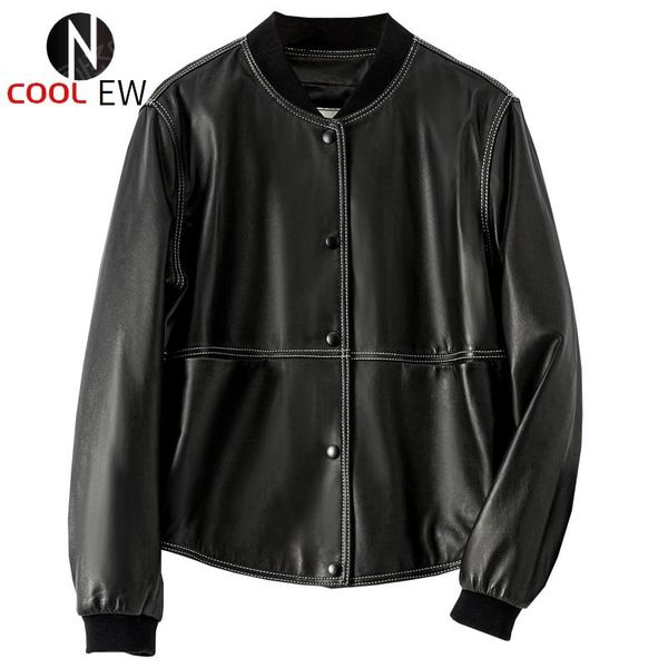 women's leather & faux ptslan 2021 genuine lambskin coat moto female real sheepskin jackets fashionp7333, Black
women's leather & faux ptslan 2021 genuine lambskin coat moto female real sheepskin jackets fashionp7333, Black