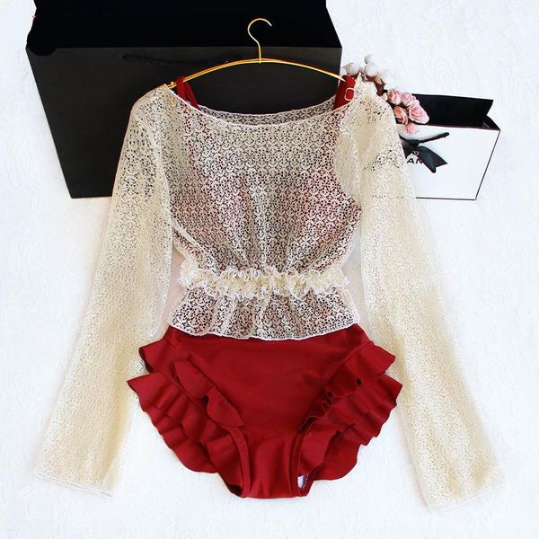 women's long sleeve lace cover up swimsuit 2021 one piece women swimwear female solid backless monokin one-piece suits
women's long sleeve lace cover up swimsuit 2021 one piece women swimwear female solid backless monokin one-piece suits