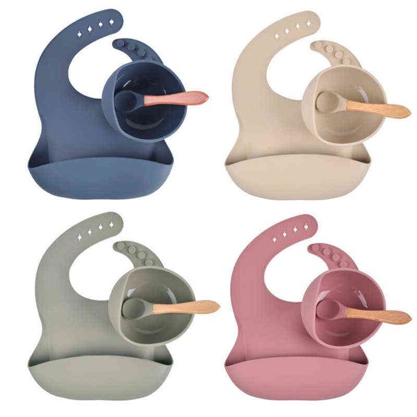 baby silicone bowl bibs set non-slip children's suction plate wooden handle silicone spoon bibs dishes baby feeding tableware g1210
baby silicone bowl bibs set non-slip children's suction plate wooden handle silicone spoon bibs dishes baby feeding tableware g1210