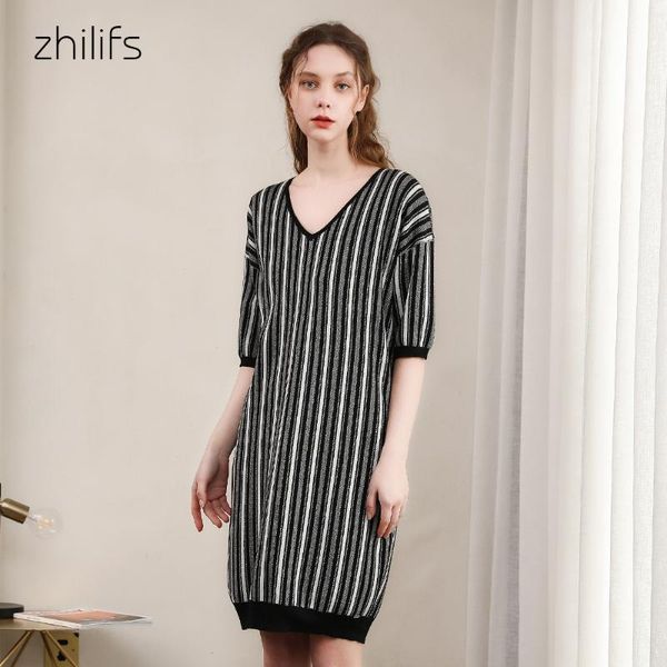 women's sweaters zhilifs 2021 spring and summer v-neck dress thin sweater vertical stripes short sleeve clothing, White;black
women's sweaters zhilifs 2021 spring and summer v-neck dress thin sweater vertical stripes short sleeve clothing, White;black