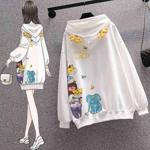 heavy duty cartoon hoodie autumn women's 2021 new large loose upper garment fashion jacket, Black
heavy duty cartoon hoodie autumn women's 2021 new large loose upper garment fashion jacket, Black