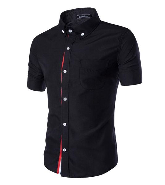 short sleeve slim fit shirt fashion summer men shirt turn-down collar single button shirts, White;black
short sleeve slim fit shirt fashion summer men shirt turn-down collar single button shirts, White;black