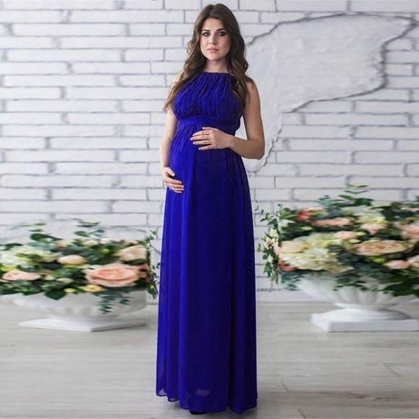 bohemian style long dress solid color sleeveless round neck belt waist po chiffon for pregnant women dresses maternity, White
bohemian style long dress solid color sleeveless round neck belt waist po chiffon for pregnant women dresses maternity, White