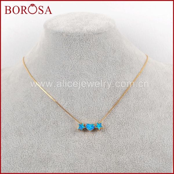 pendant necklaces borosa 3pcs heart & double stars gold beads 17inch white/blue japanese opal for women jewerly g1574, Silver
pendant necklaces borosa 3pcs heart & double stars gold beads 17inch white/blue japanese opal for women jewerly g1574, Silver