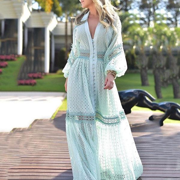 casual dresses women embroidery elegant summer maxi dress cut out lantern sleeve high waist tunic long, Black;gray
casual dresses women embroidery elegant summer maxi dress cut out lantern sleeve high waist tunic long, Black;gray