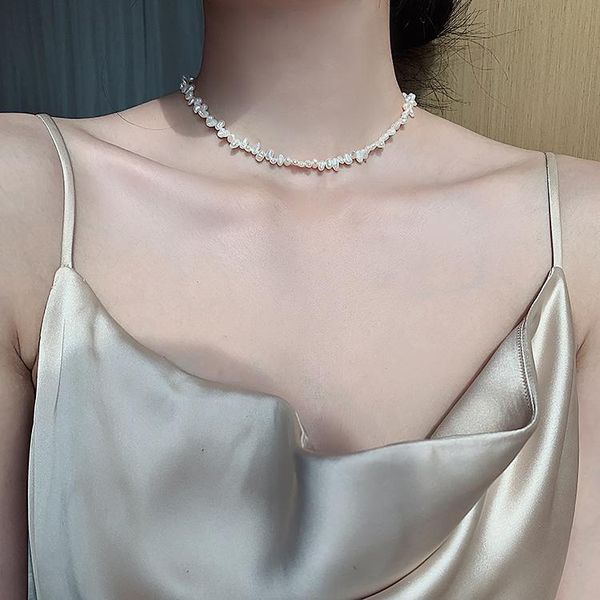 baroque natural pearl necklace women's clavicle chain simple temperament party jewelry wedding gift versatile chokers, Golden;silver
baroque natural pearl necklace women's clavicle chain simple temperament party jewelry wedding gift versatile chokers, Golden;silver