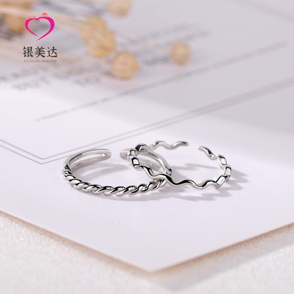 japanese fashion style fresh temperament wave line simple literature and art mahua fine nude ring girl, Silver
japanese fashion style fresh temperament wave line simple literature and art mahua fine nude ring girl, Silver