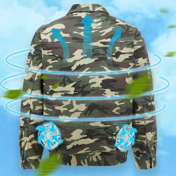 men's jackets summer camouflage jacket with double fans cooling coat zipper cardigan turn-down collar pocket decor workers fan, Black;brown
men's jackets summer camouflage jacket with double fans cooling coat zipper cardigan turn-down collar pocket decor workers fan, Black;brown