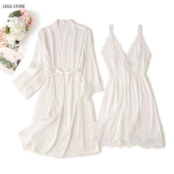 women's sleepwear women female pajamas spaghetti strap satin lace robe gown set summer silk 2piece home clothing chest pads, Black;red
women's sleepwear women female pajamas spaghetti strap satin lace robe gown set summer silk 2piece home clothing chest pads, Black;red