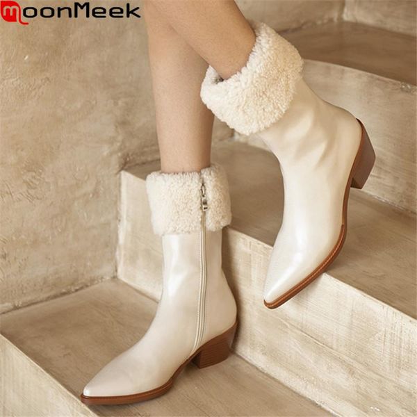 boots moonmeek 2021 arrival women genuine leather thick heels pointed toe winter keep warm ankle black brown
boots moonmeek 2021 arrival women genuine leather thick heels pointed toe winter keep warm ankle black brown