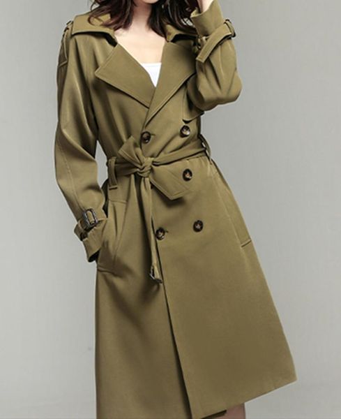 women's trench coats women high fashion dark green ladies belted long sleeve overcoats plus size, Tan;black
women's trench coats women high fashion dark green ladies belted long sleeve overcoats plus size, Tan;black