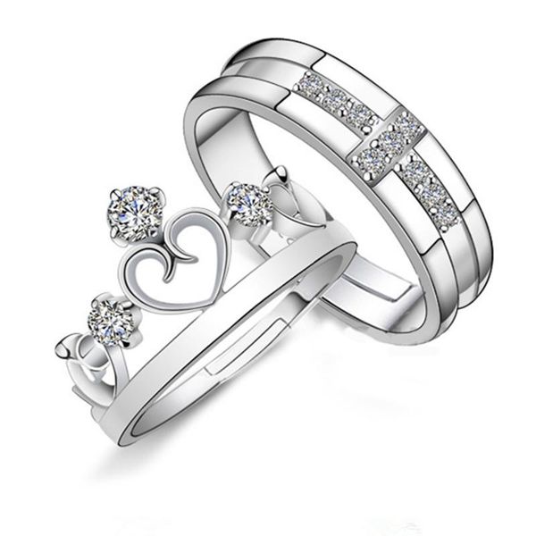wedding rings romantic couple's ring geometric crown cross lover for women men crystal zircon trendy jewelry valentine gift, Slivery;golden
wedding rings romantic couple's ring geometric crown cross lover for women men crystal zircon trendy jewelry valentine gift, Slivery;golden