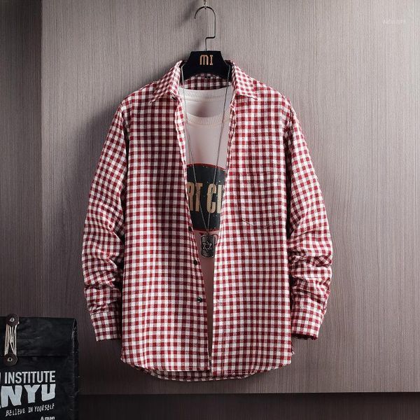 men's casual shirts brand 2021 spring autumn long sleeves flannel collar korea style shirt for plaid harajuku clothing, White;black
men's casual shirts brand 2021 spring autumn long sleeves flannel collar korea style shirt for plaid harajuku clothing, White;black