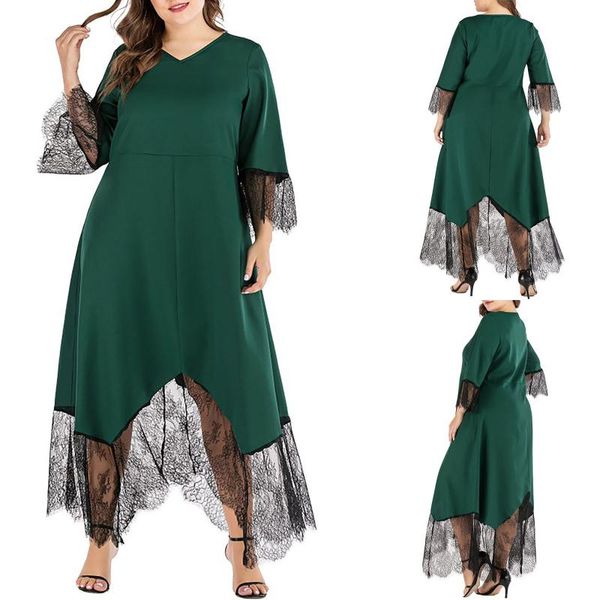casual dresses 2021women's autumn maxi dress flare sleeve lace long elegant plus size vestido de mujer largo, Black;gray
casual dresses 2021women's autumn maxi dress flare sleeve lace long elegant plus size vestido de mujer largo, Black;gray