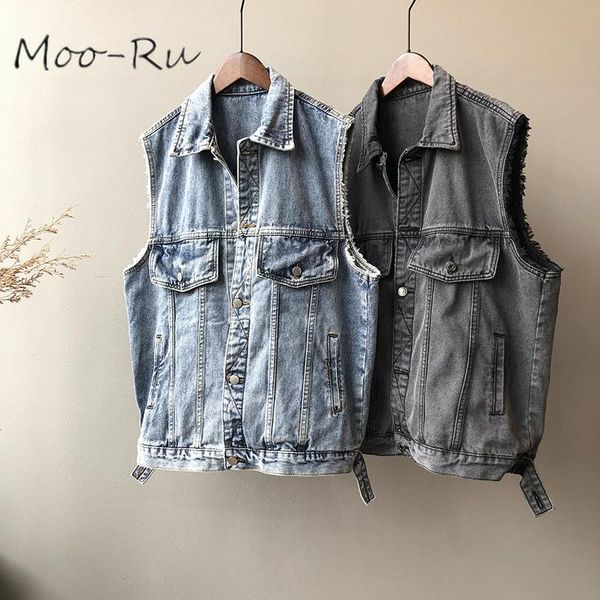 women's vests moo-ru 2021 jeans vest female spring korean version of loose mid-long sleeveless jacket, Black;white
women's vests moo-ru 2021 jeans vest female spring korean version of loose mid-long sleeveless jacket, Black;white