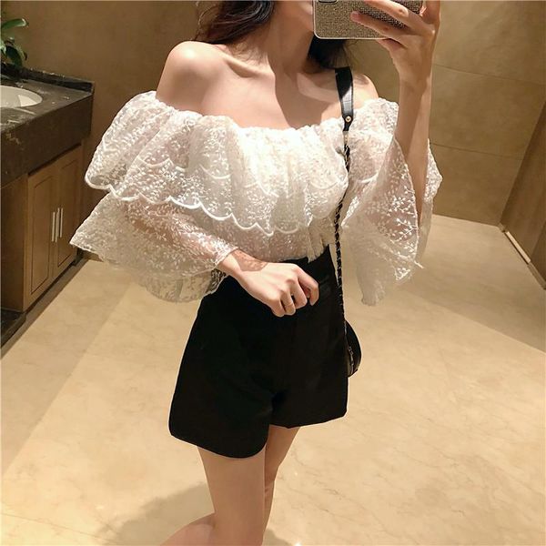 lace wave off shoulder + high waist wide leg shorts women 2 piece suit stylish ladies white shirt and black set women's tracksuits, Gray
lace wave off shoulder + high waist wide leg shorts women 2 piece suit stylish ladies white shirt and black set women's tracksuits, Gray