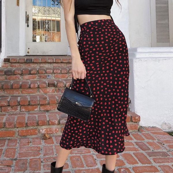 summer women side slits over the knee floral half-length skirt female high waiste thin bodycon dress skirts, Black
summer women side slits over the knee floral half-length skirt female high waiste thin bodycon dress skirts, Black