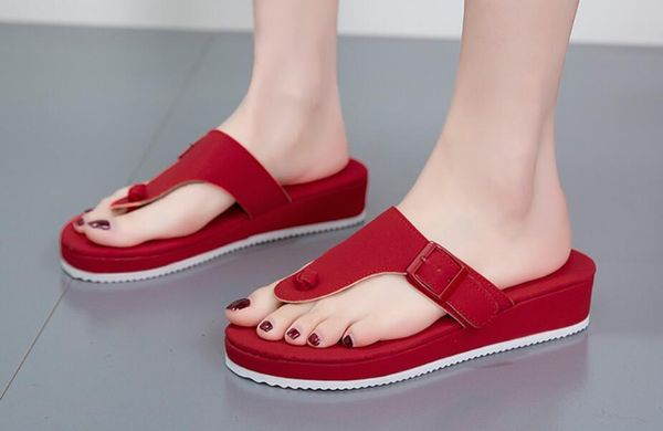 classic women red wedges sandals summer casual beach flip flops on platform ladies party peep toe, Black
classic women red wedges sandals summer casual beach flip flops on platform ladies party peep toe, Black