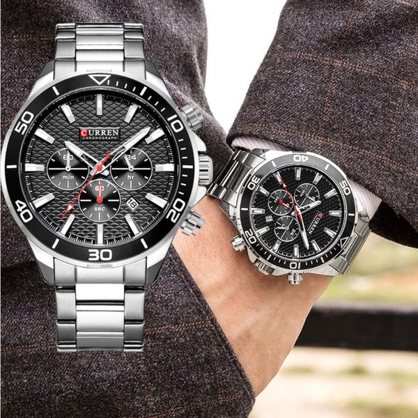 wristwatches curren stainless steel quartz watches men stylish business dress date wristwatch silver band black dial montre homme 8309, Slivery;brown
wristwatches curren stainless steel quartz watches men stylish business dress date wristwatch silver band black dial montre homme 8309, Slivery;brown
