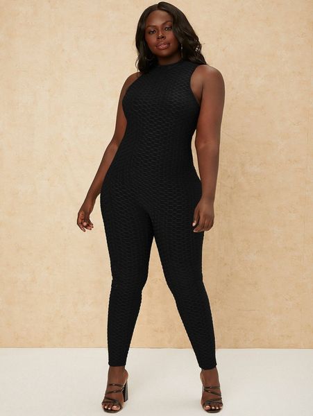sxy plus honeycomb textured unitard jumpsuit q6ei#, Black
sxy plus honeycomb textured unitard jumpsuit q6ei#, Black