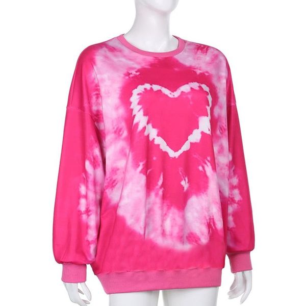 women's hoodies & sweatshirts women long sleeve o-neck sweatshirt pink heart tie-dye oversized loose tunic top, Black
women's hoodies & sweatshirts women long sleeve o-neck sweatshirt pink heart tie-dye oversized loose tunic top, Black