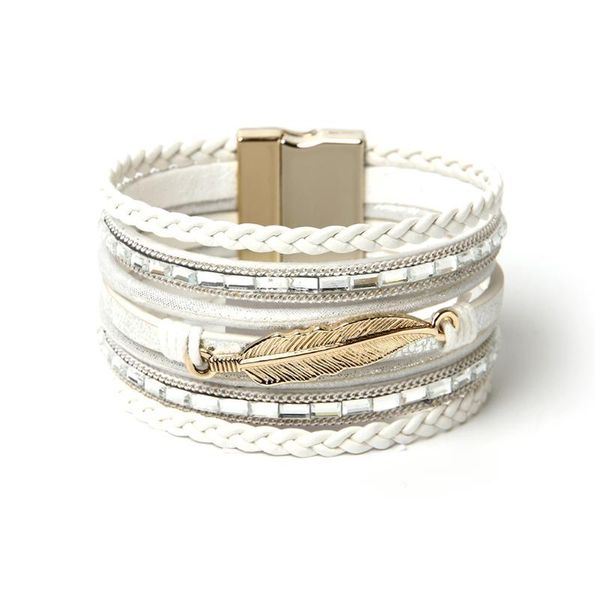 charm bracelets kirykle vintage leaf feather multilayer leather bracelet men fashion braided handmade rope wrap female jewelry, Golden;silver
charm bracelets kirykle vintage leaf feather multilayer leather bracelet men fashion braided handmade rope wrap female jewelry, Golden;silver