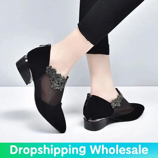 sandals women summer slip on hollow mesh pu ladies pointed toe cone heels slides woman fashion sandal female casual shoes 2021, Black
sandals women summer slip on hollow mesh pu ladies pointed toe cone heels slides woman fashion sandal female casual shoes 2021, Black
