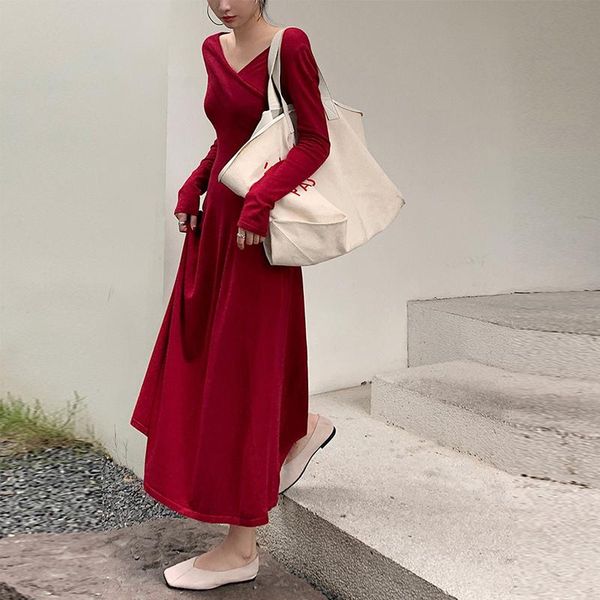 casual dresses elegant ladies knitted dress 2021 autumn long sleeve v-neck women vintage solid slim party female vestidos, Black;gray
casual dresses elegant ladies knitted dress 2021 autumn long sleeve v-neck women vintage solid slim party female vestidos, Black;gray