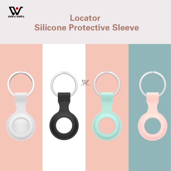 elling airtag straps protective case air tags pet dog anti-lost with key ring silicone locator gps tracker protector cover shell for apple a