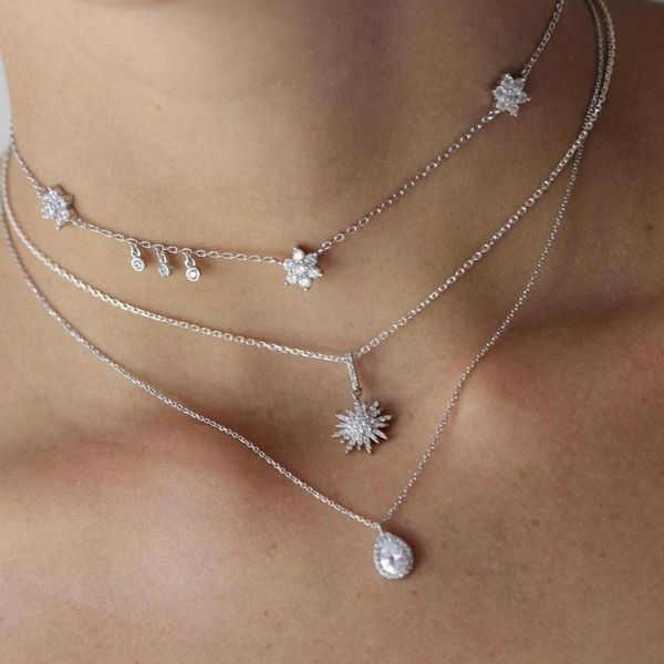 chains white cz flower pendant chain necklace for women link necklaces jewelry choker, Silver
chains white cz flower pendant chain necklace for women link necklaces jewelry choker, Silver