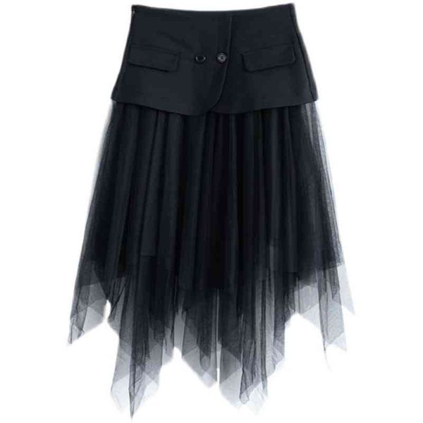 summer fashion patchwork gauze skirts women temperament high waist faldas mujer moda chic asymmetrical design female jupe 210514, Black
summer fashion patchwork gauze skirts women temperament high waist faldas mujer moda chic asymmetrical design female jupe 210514, Black