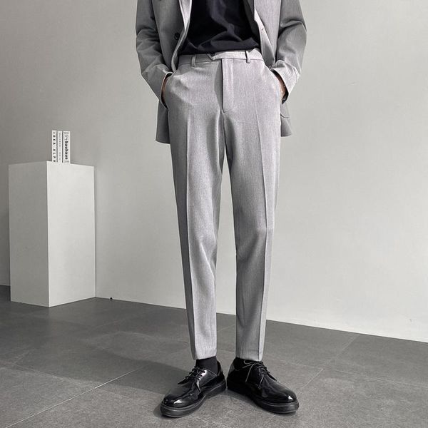 men's suits & blazers gray black suit pants slim fashion business society mens dress british style casual straight men trousers, White;black
men's suits & blazers gray black suit pants slim fashion business society mens dress british style casual straight men trousers, White;black