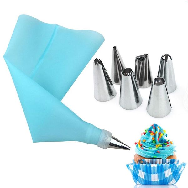 8pcs / set stainless steel nozzle diy cake decorating tips silicone icing piping custard kitchen accessories tools
8pcs / set stainless steel nozzle diy cake decorating tips silicone icing piping custard kitchen accessories tools