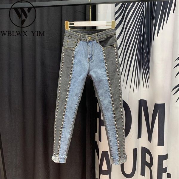 women's jeans for women fashion beaded high waist woman elastic plus size female washed denim skinny pencil pants, Blue
women's jeans for women fashion beaded high waist woman elastic plus size female washed denim skinny pencil pants, Blue