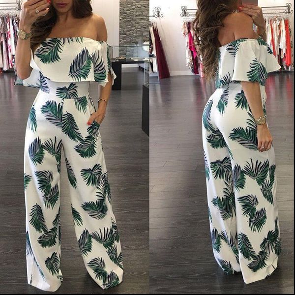 slim leaf printing womens rompers slash neck loose ruffle jumpsuites summer comfortable body mujer playsuit, Black;white
slim leaf printing womens rompers slash neck loose ruffle jumpsuites summer comfortable body mujer playsuit, Black;white