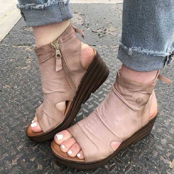 sandals shoes women wedge high increased soft leather thick bottom fish mouth peep toe zipper slope heels green pink autumn, Black
sandals shoes women wedge high increased soft leather thick bottom fish mouth peep toe zipper slope heels green pink autumn, Black