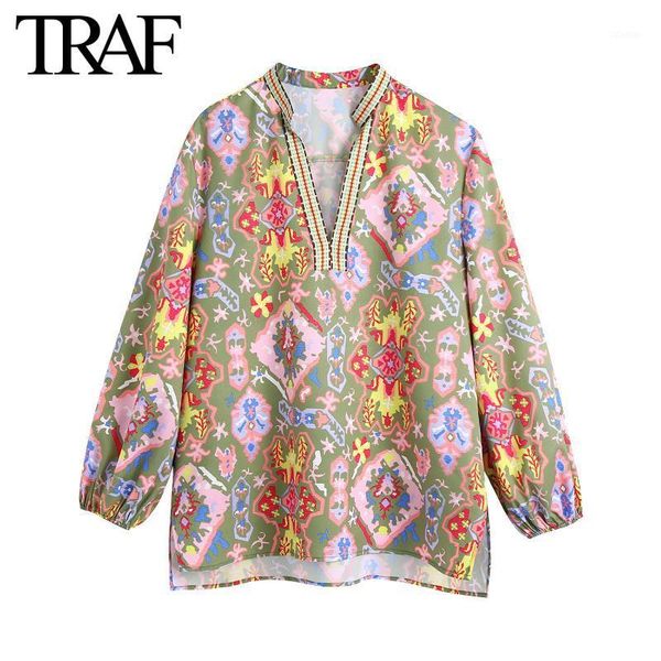women's blouses & shirts women's women fashion pullover v-neck loose long sleeve female vintage printed office ladies mujer, White
women's blouses & shirts women's women fashion pullover v-neck loose long sleeve female vintage printed office ladies mujer, White