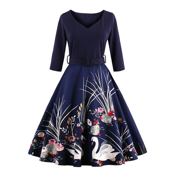 christmas party dresses winter floral print a-line three quarter sleeve v-neck patchwork high waist with belt plus size casual, Black;gray
christmas party dresses winter floral print a-line three quarter sleeve v-neck patchwork high waist with belt plus size casual, Black;gray