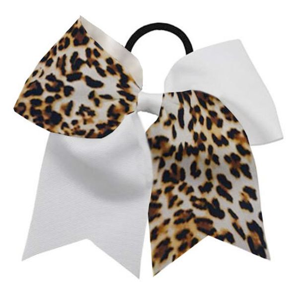 hair accessories leopard print and white 8" large cheer bow ponytail holder elastic band ties for cheerleading teen, Slivery;white
hair accessories leopard print and white 8" large cheer bow ponytail holder elastic band ties for cheerleading teen, Slivery;white
