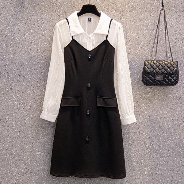 casual dresses 5xl plus size women elegant patchwork office shirt dress autumn winter 2021 long sleeve button slim fake two female, Black;gray
casual dresses 5xl plus size women elegant patchwork office shirt dress autumn winter 2021 long sleeve button slim fake two female, Black;gray