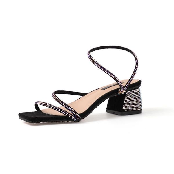 shoes woman sandals 2021 summer square toe crystal heel casual women fashion lady sandal, Black
shoes woman sandals 2021 summer square toe crystal heel casual women fashion lady sandal, Black