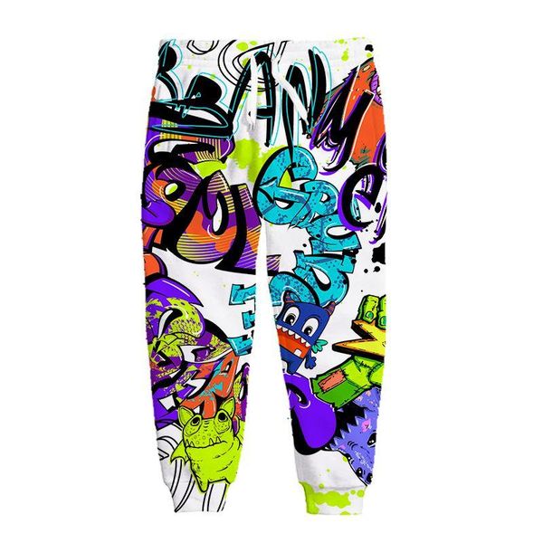men's pants graffiti male 3d printed streetwear men fashion jogging casual harajuku hip hop sweatpants punk, Black 
men's pants graffiti male 3d printed streetwear men fashion jogging casual harajuku hip hop sweatpants punk, Black