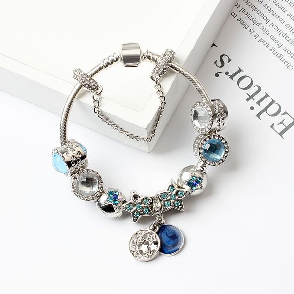 925 murano glass charm bracelets bead christmas blue flower cz crystal charms dangle for women original diy jewelry style fit pandora, Black
925 murano glass charm bracelets bead christmas blue flower cz crystal charms dangle for women original diy jewelry style fit pandora, Black
